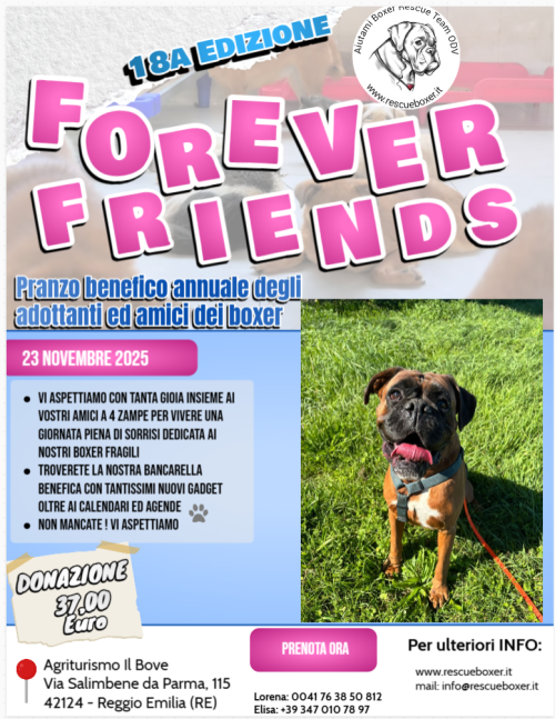 18ª Edizione del Pranzo Benefico Annuale Forever Friends!